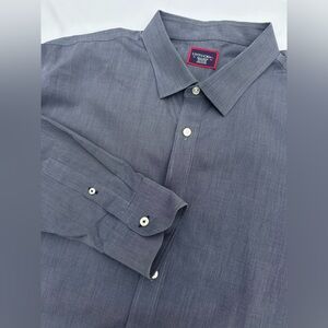 UNTUCKit Mens 3XL Orville Blue Gray Long Sleeve Button Up Wrinkle Free Shirt SH8